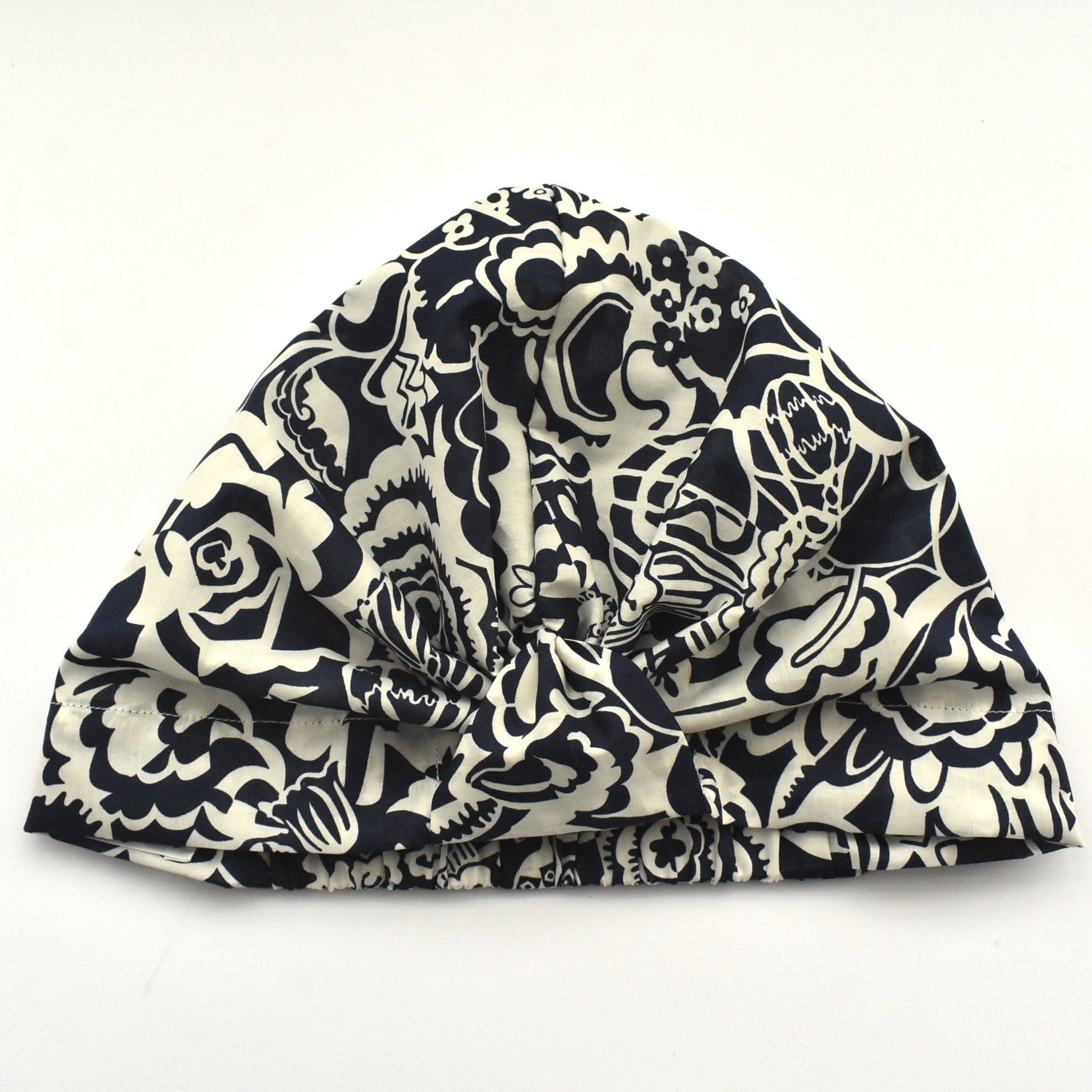 Salty Sea Knot - Swimming Cap Topper - Swim Turban - Navy Monochrome Gatsby