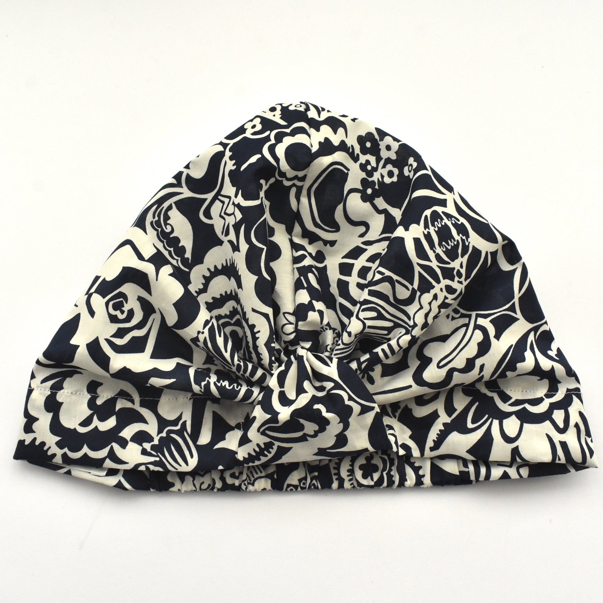 Salty Sea Knot - Swimming Cap Topper Swim Turban - Navy Monochrome Gatsby