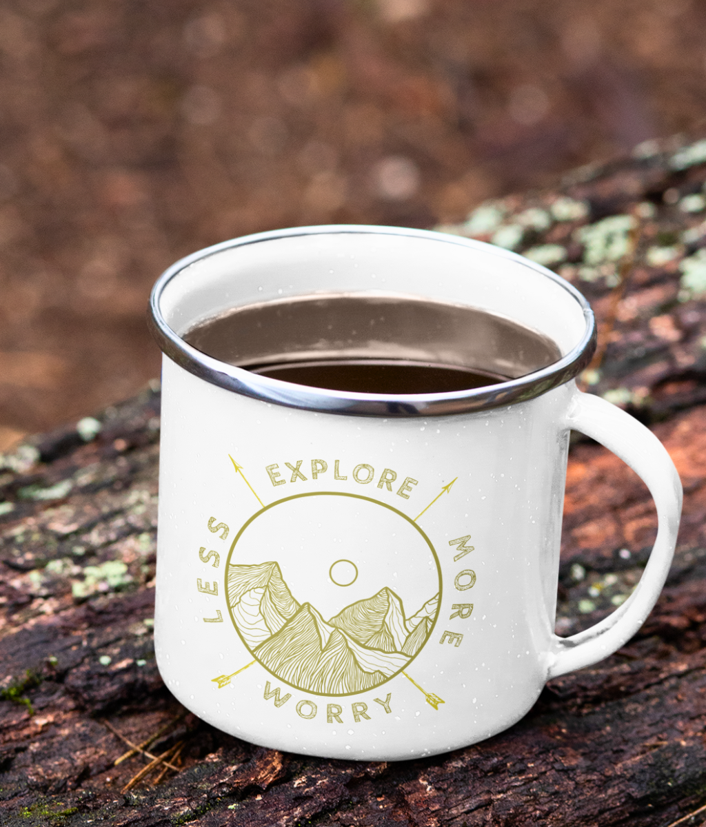 Explore More Worry Less Enamel Mug