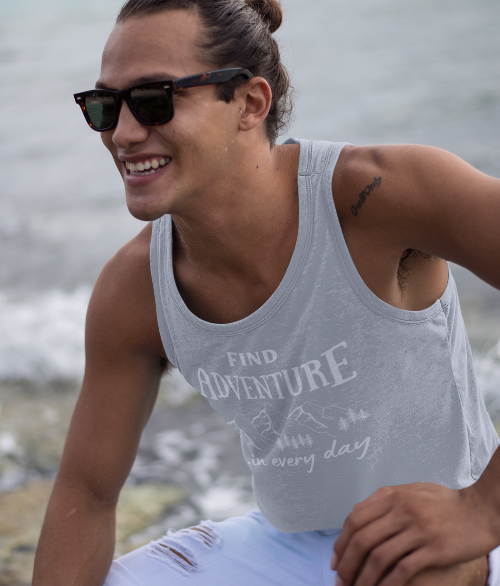 Find Adventure In Every Day Unisex 100% Organic Cotton Vest Top