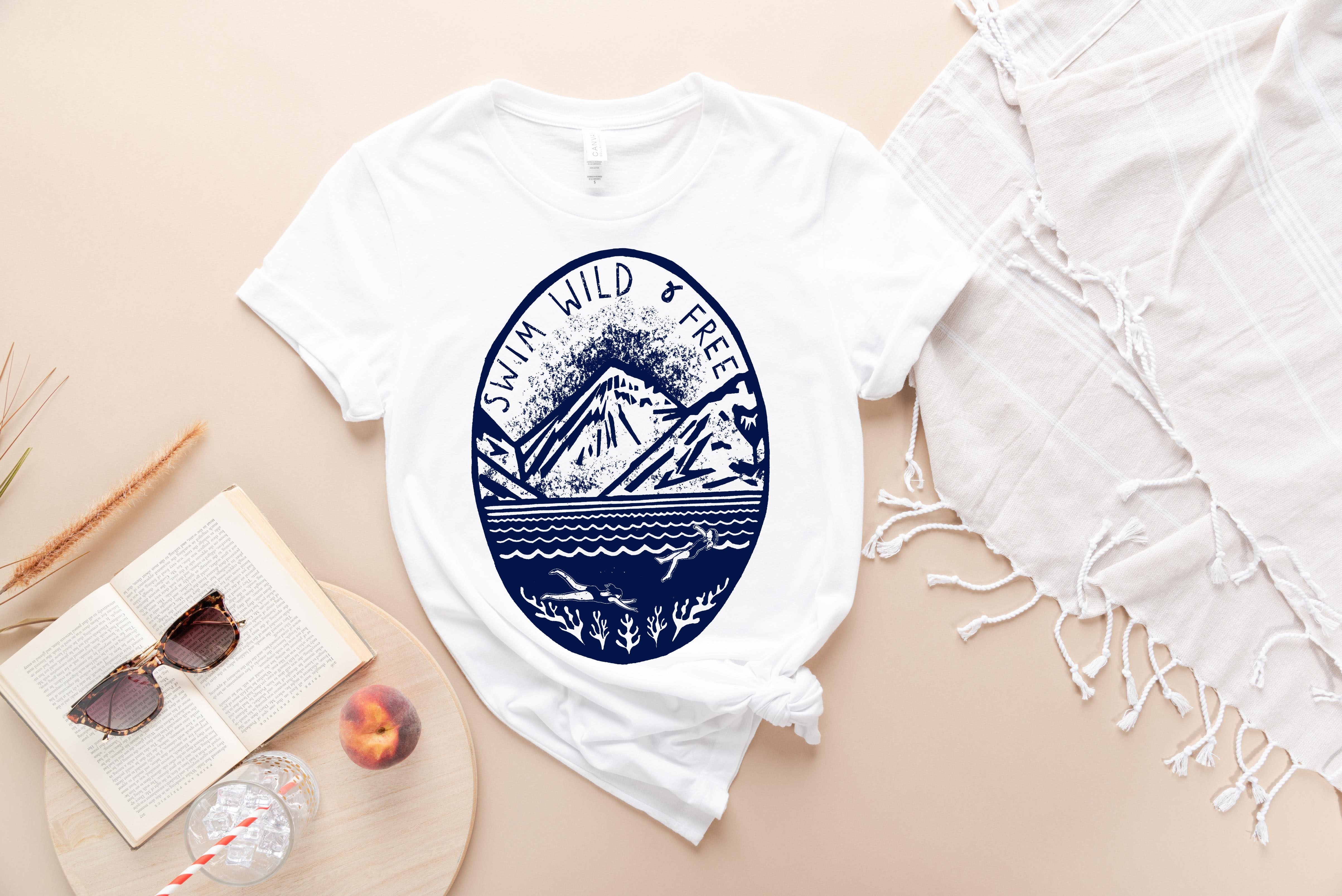 Swim Wild & Free Unisex T-Shirt - Front Logo