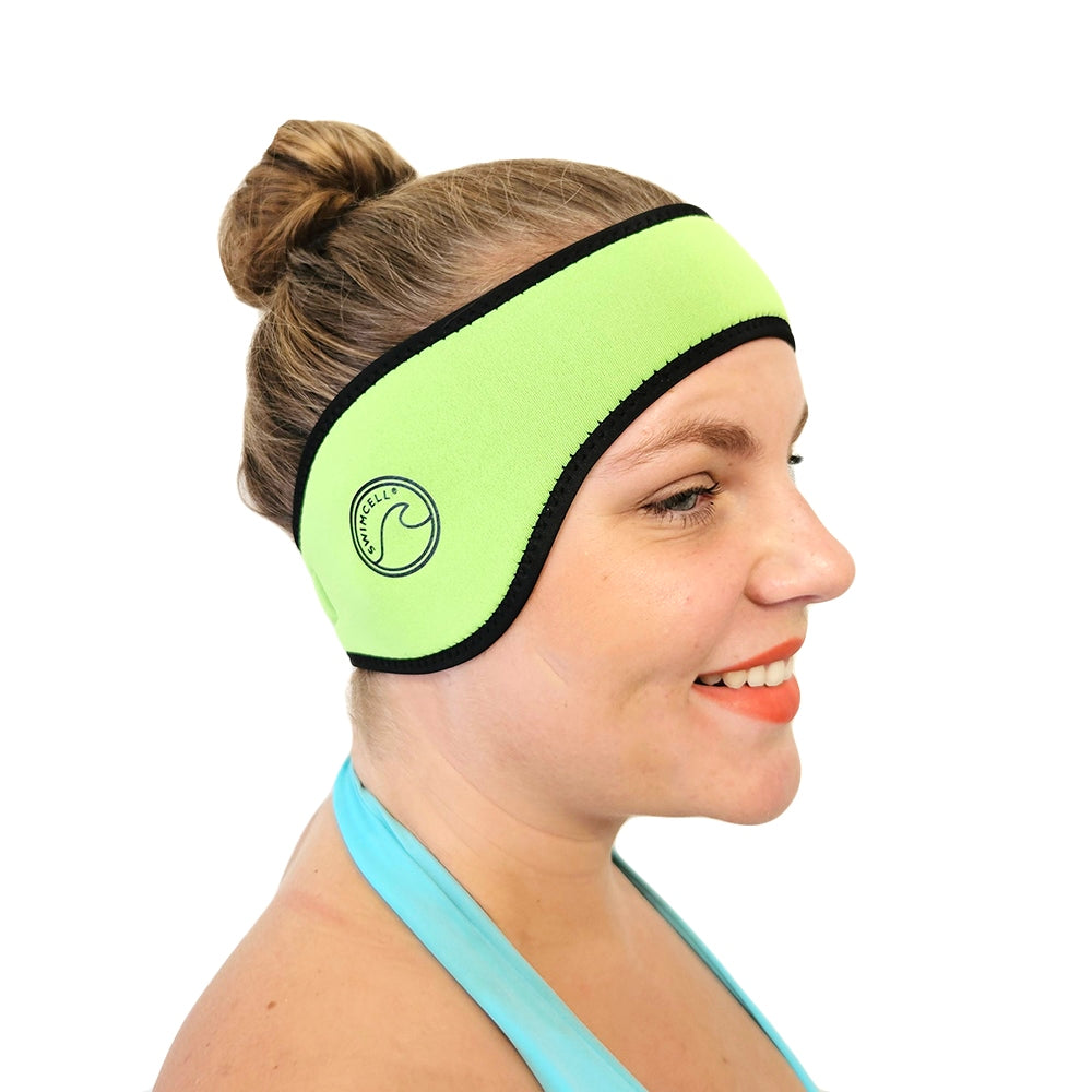 Green and black ear warmer headband for sports