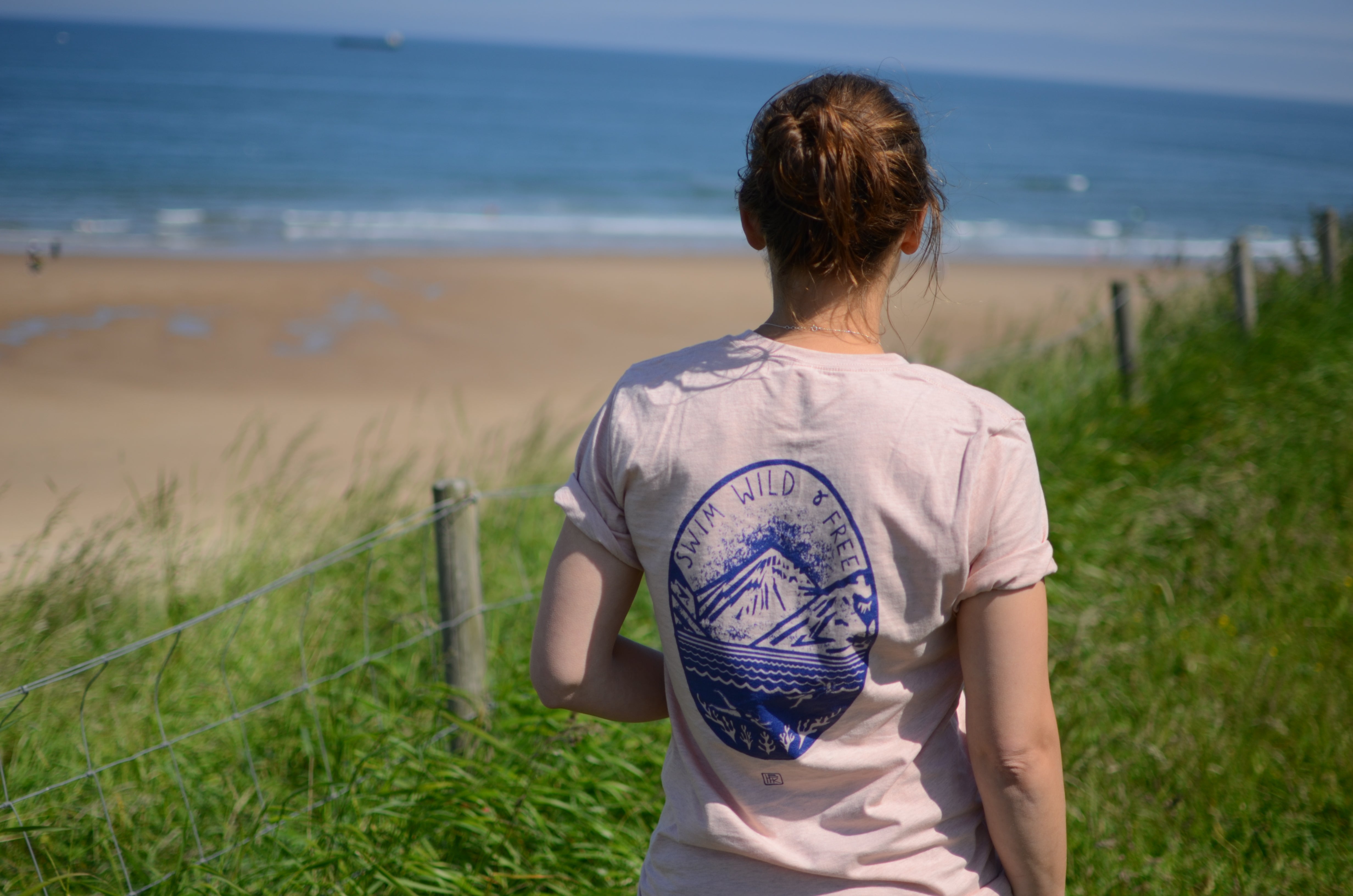 Swim Wild & Free Unisex T-Shirt - Back Logo