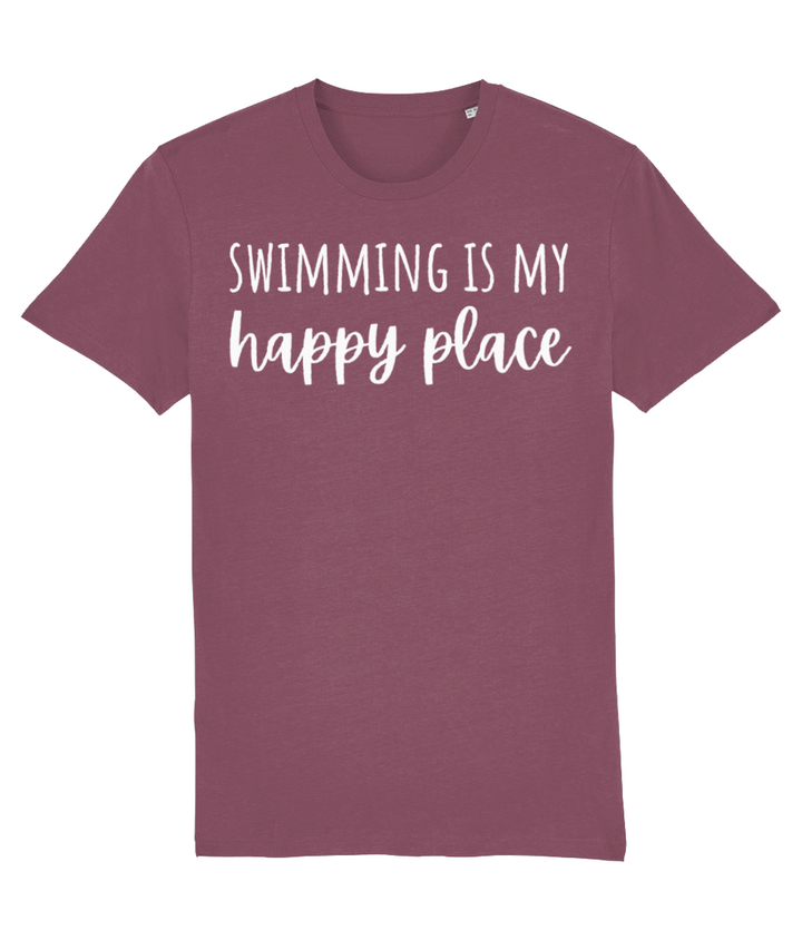 Swimming Is My Happy Place Organic Cotton T-shirt