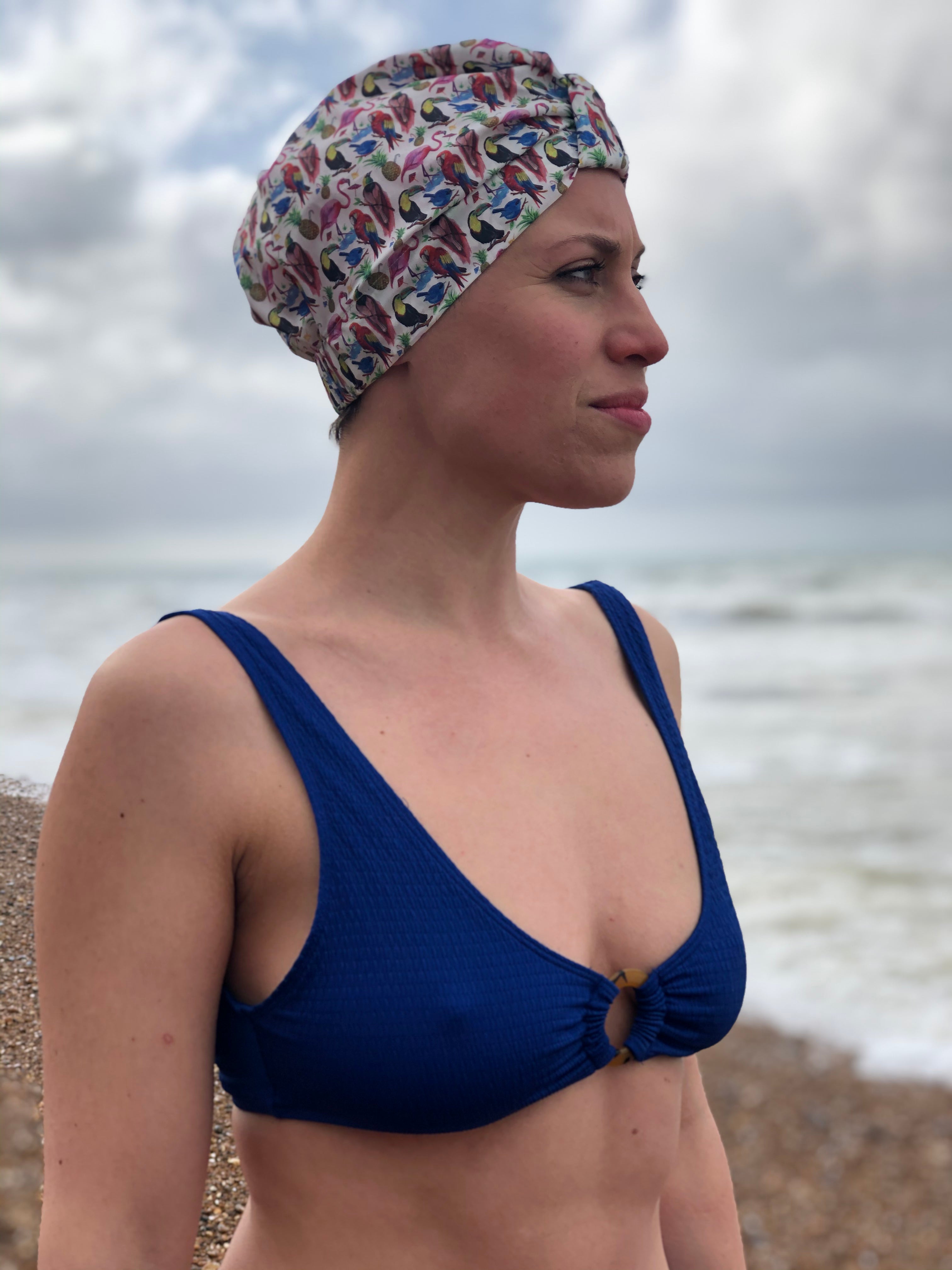 Salty Sea Knot - Swimming Cap Topper - Swim Turban - Birds of Paradise