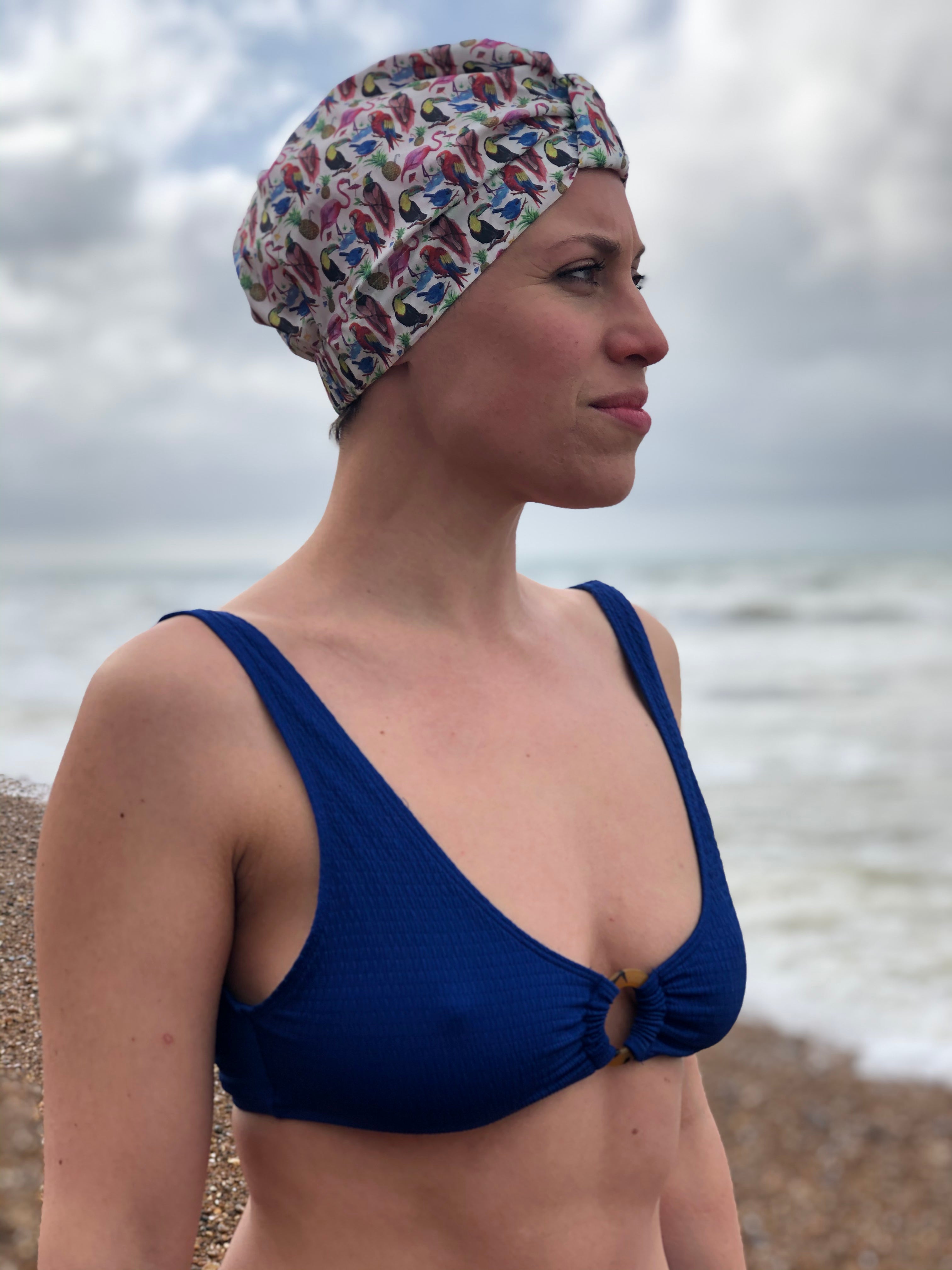 Salty Sea Knot - Swimming Cap Topper /Turban - Birds of Paradise