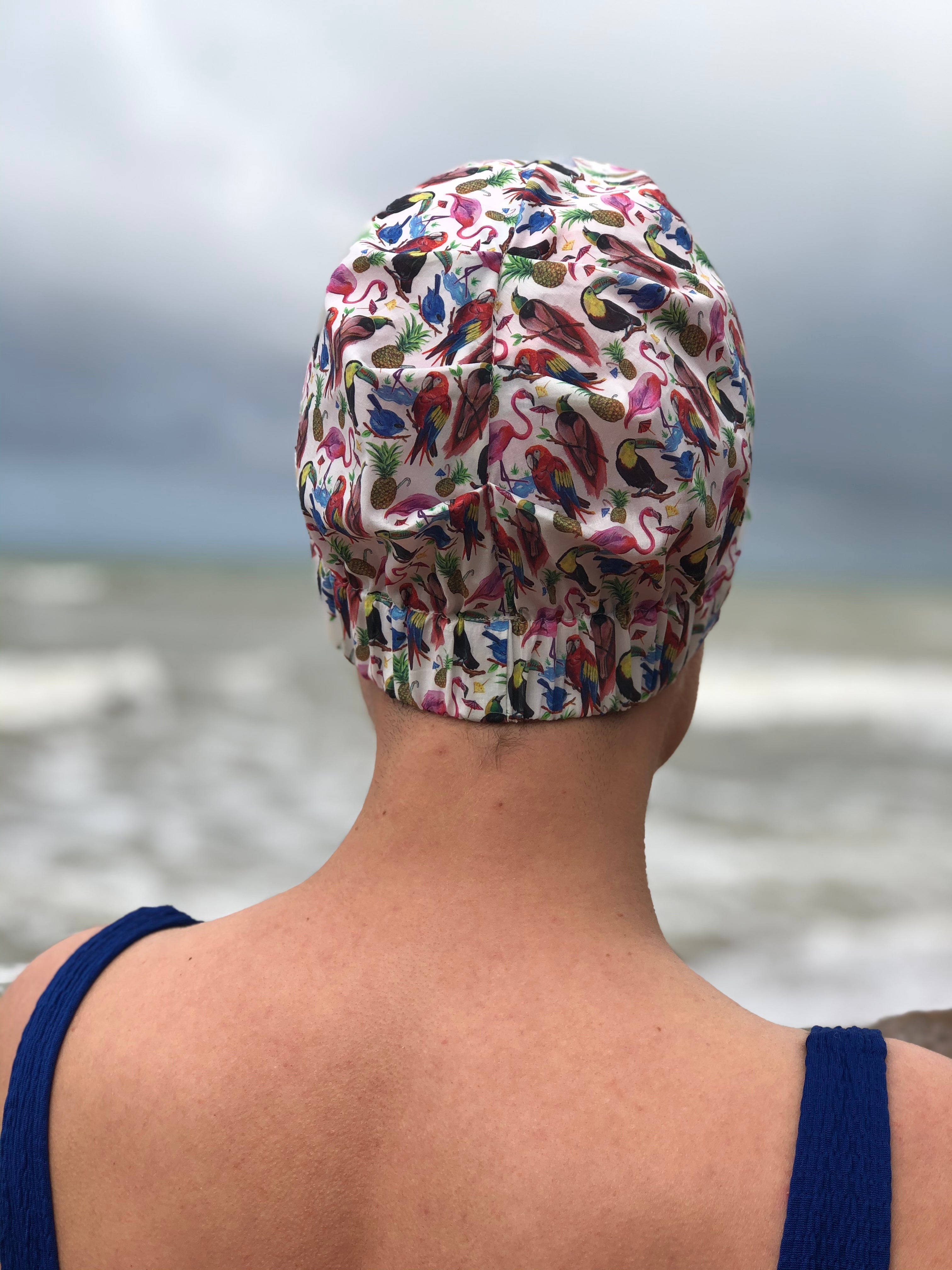 Salty Sea Knot - Swimming Cap Topper - Swim Turban - Birds of Paradise