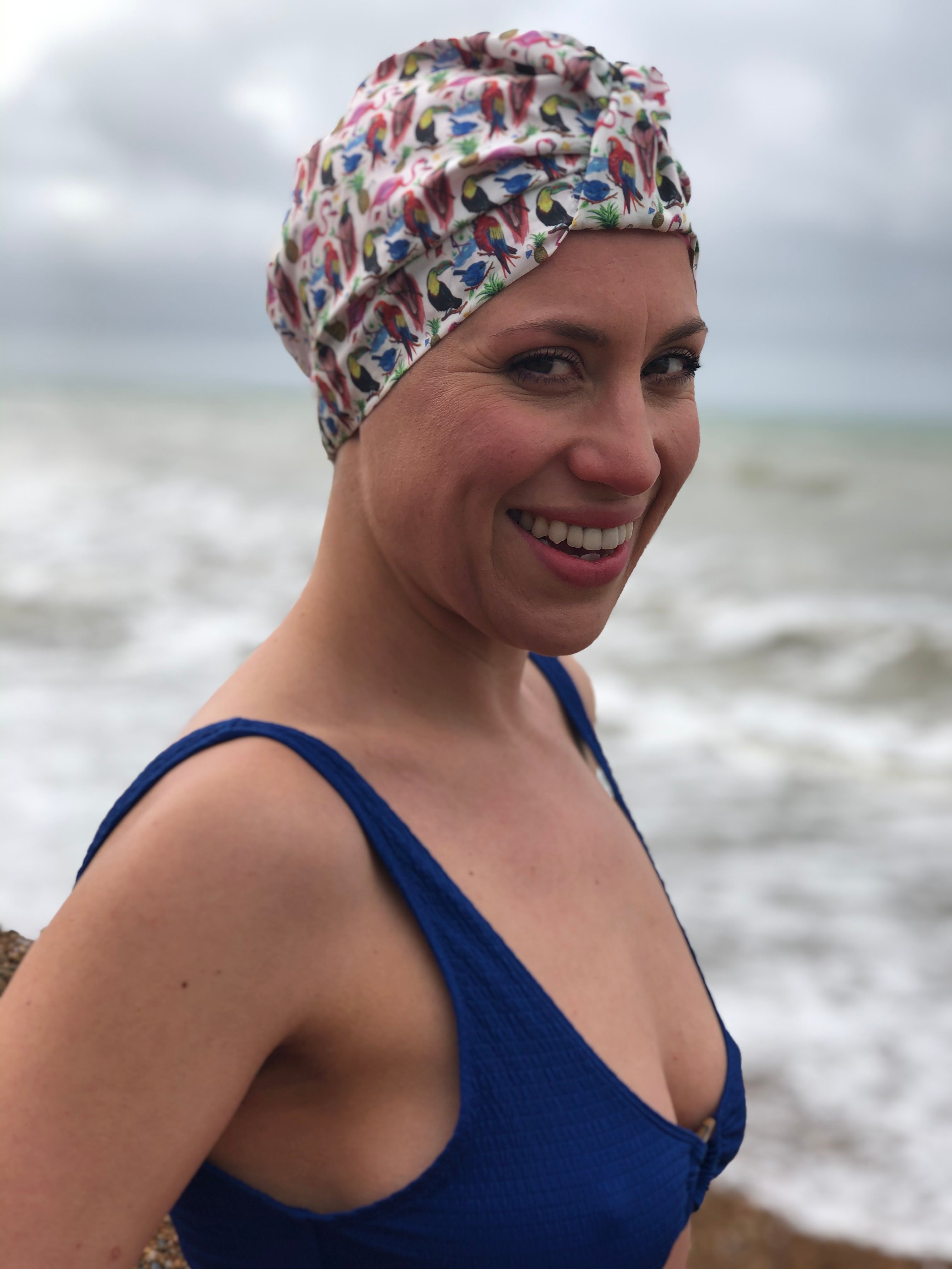 Salty Sea Knot - Swimming Cap Topper /Turban - Birds of Paradise