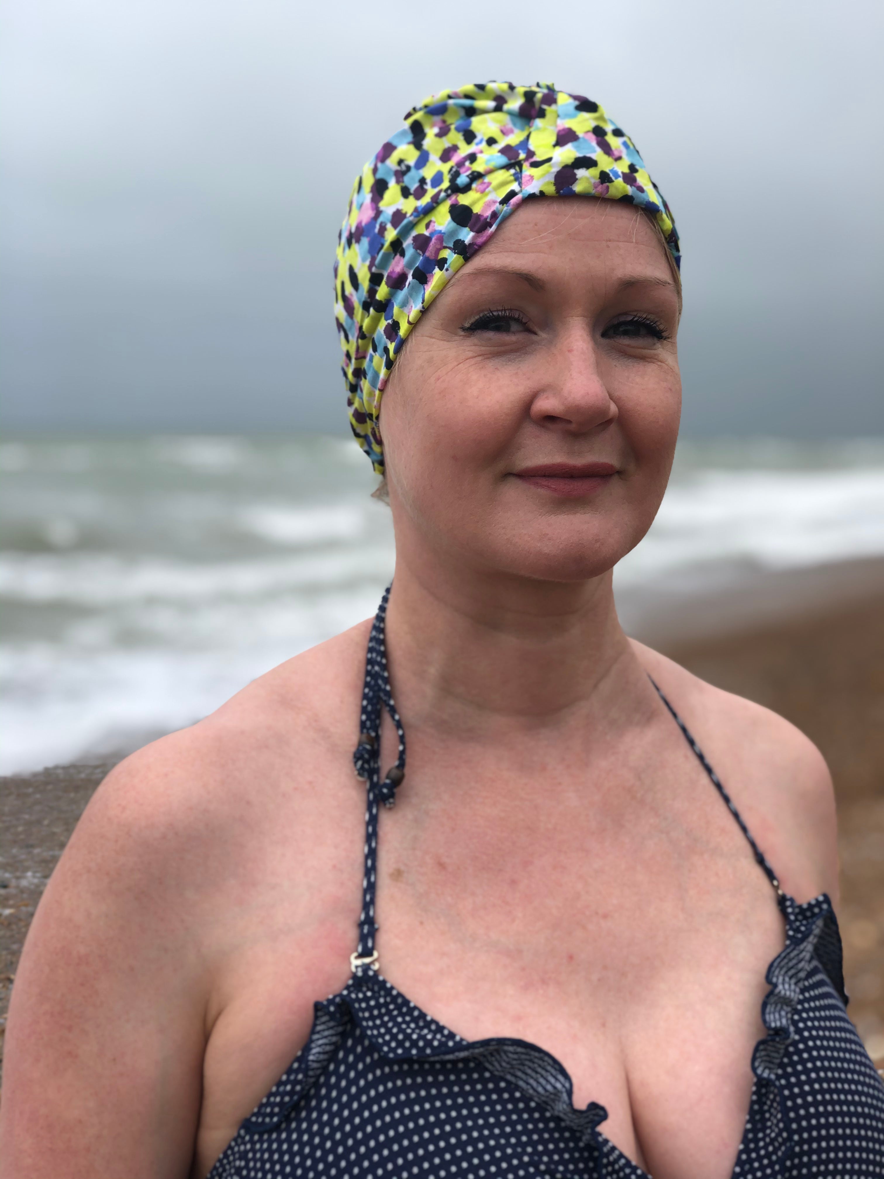 Salty Sea Knot - Swimming Cap Topper - Swim Turban - Yellow Morning Dew