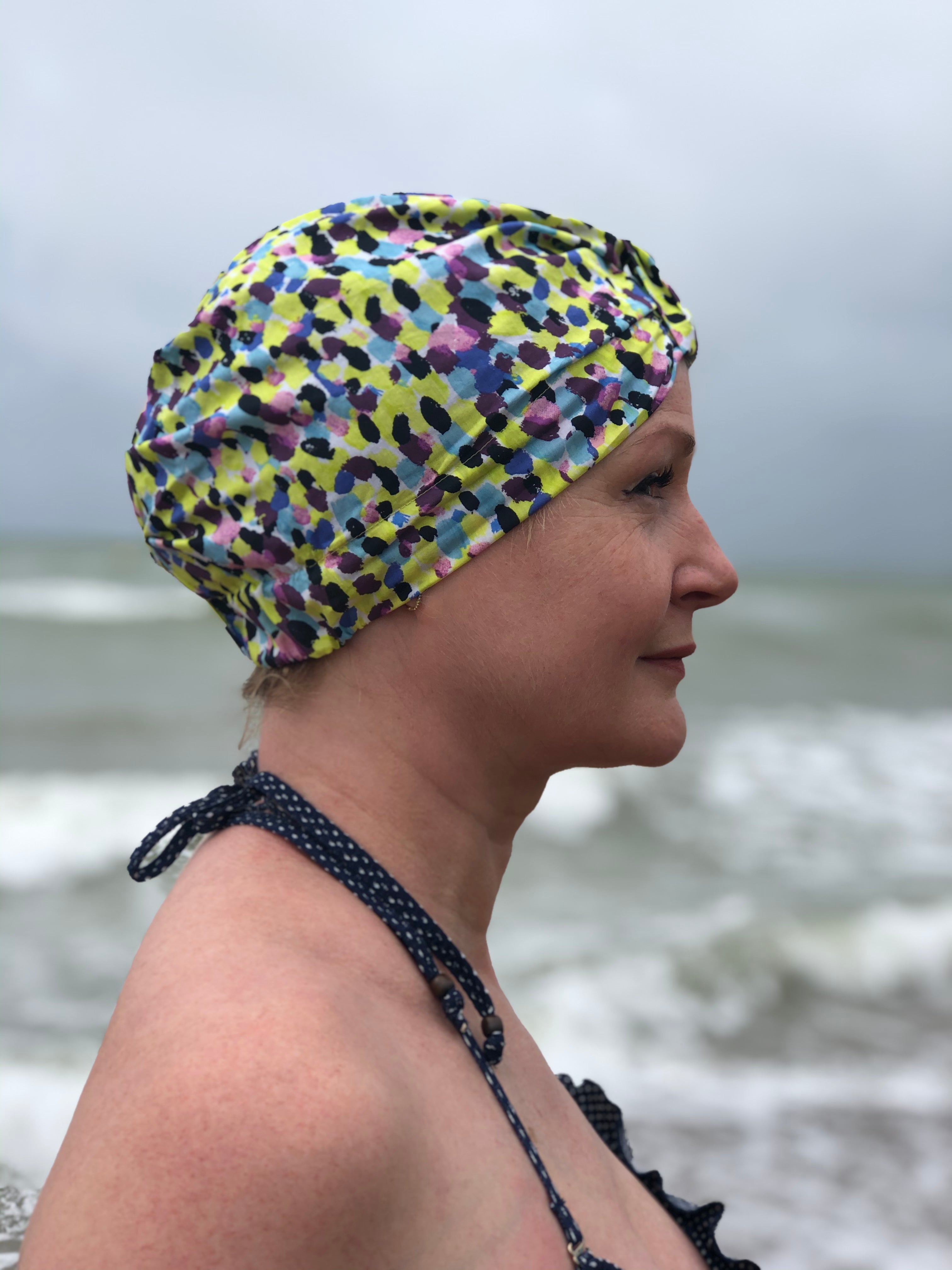 Salty Sea Knot - Swimming Cap Topper - Swim Turban - Yellow Morning Dew