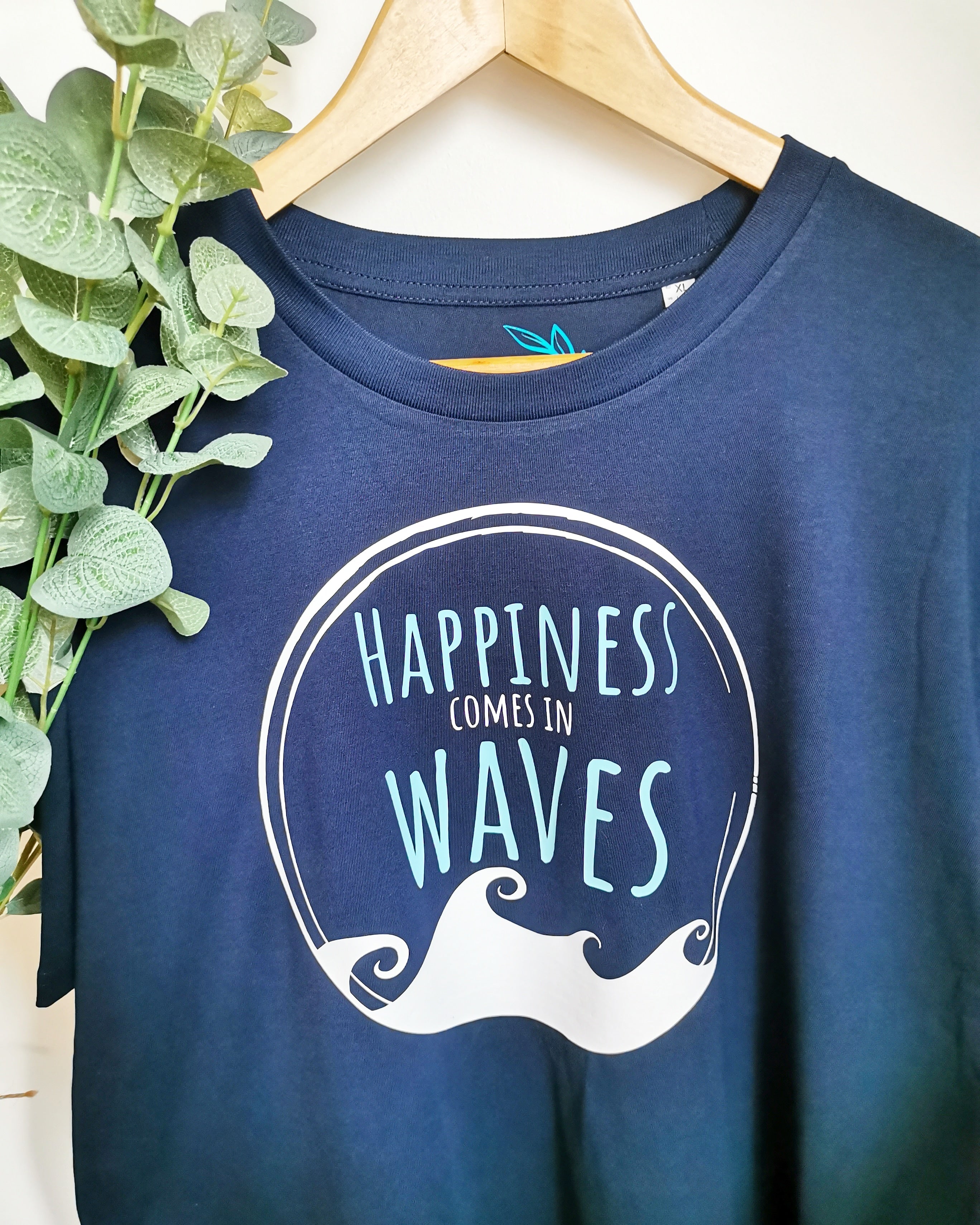 Happiness Comes In Waves Organic Cotton T-Shirt