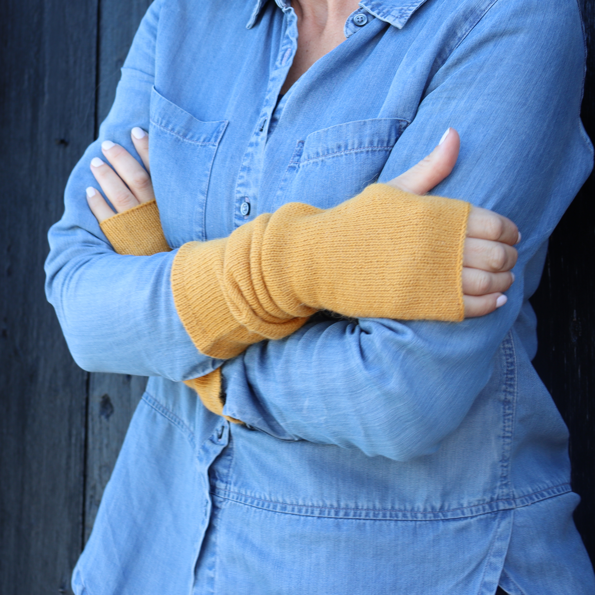 Brea Wrist Warmers in Alpaca Knit