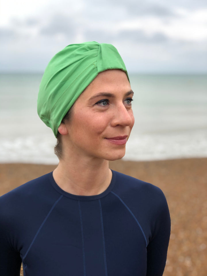 Salty Sea Knot - Swimming Cap Topper - Swim Turban - Green