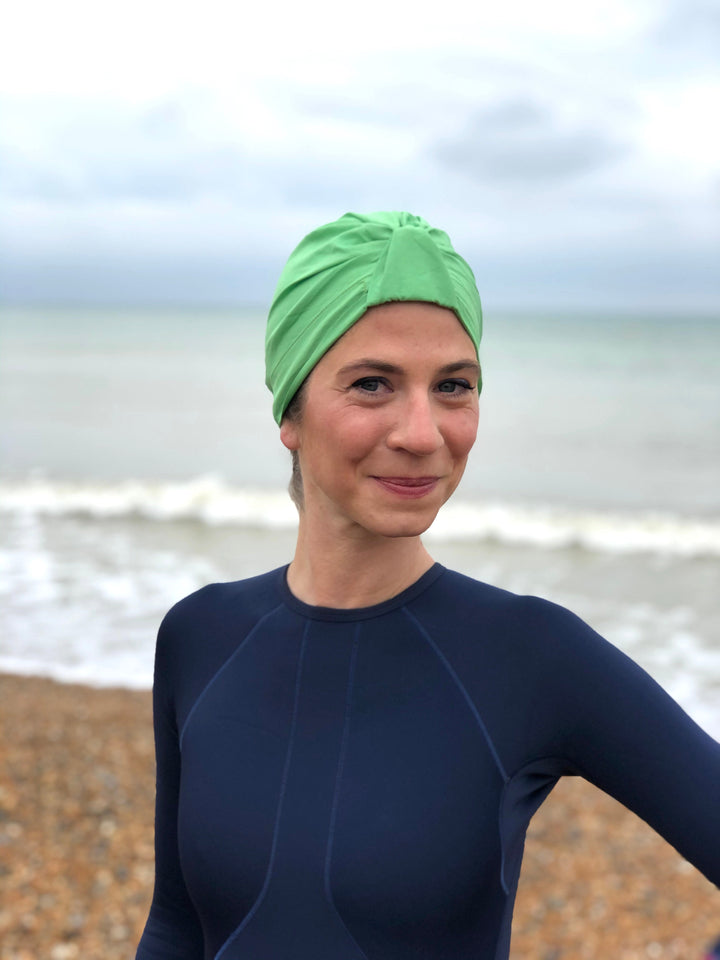 Salty Sea Knot - Swimming Cap Topper - Swim Turban - Green