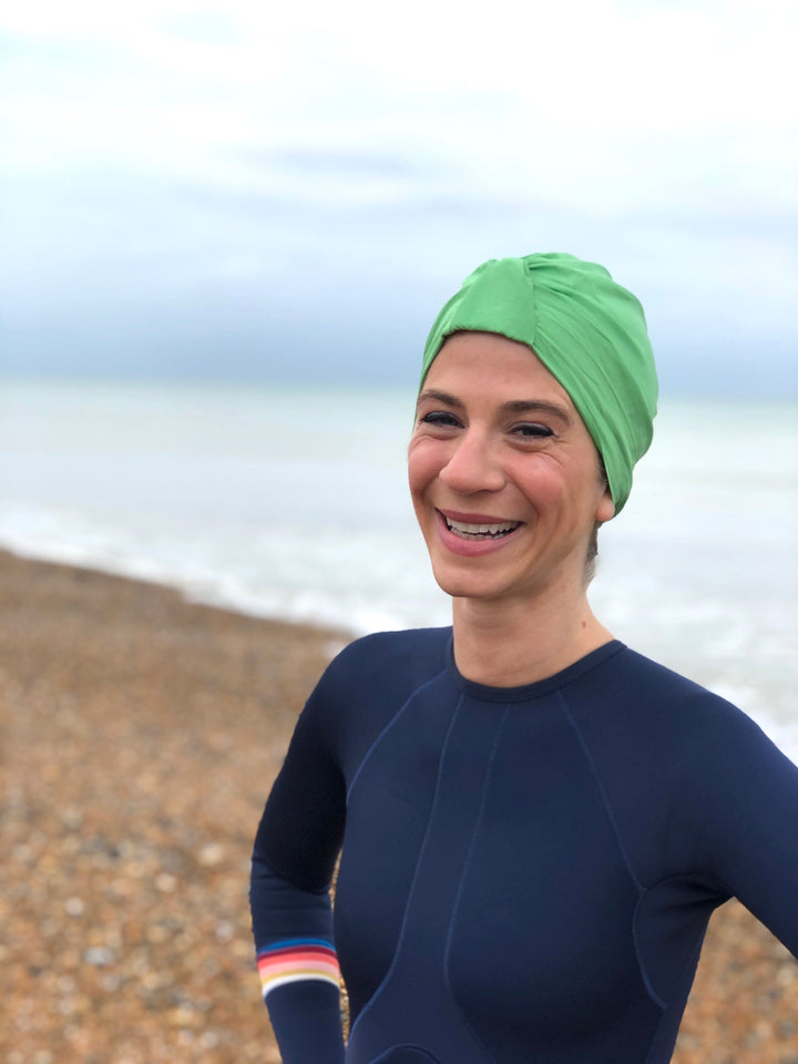 Salty Sea Knot - Swimming Cap Topper - Swim Turban - Green