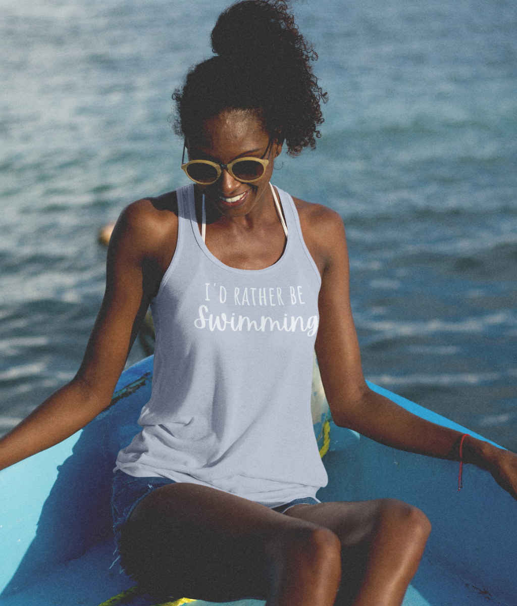 I'd Rather Be Swimming Unisex Organic Cotton Vest Top