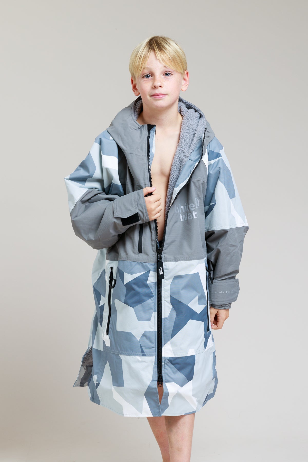 Kids Hard Shell Robe - Arctic Camo