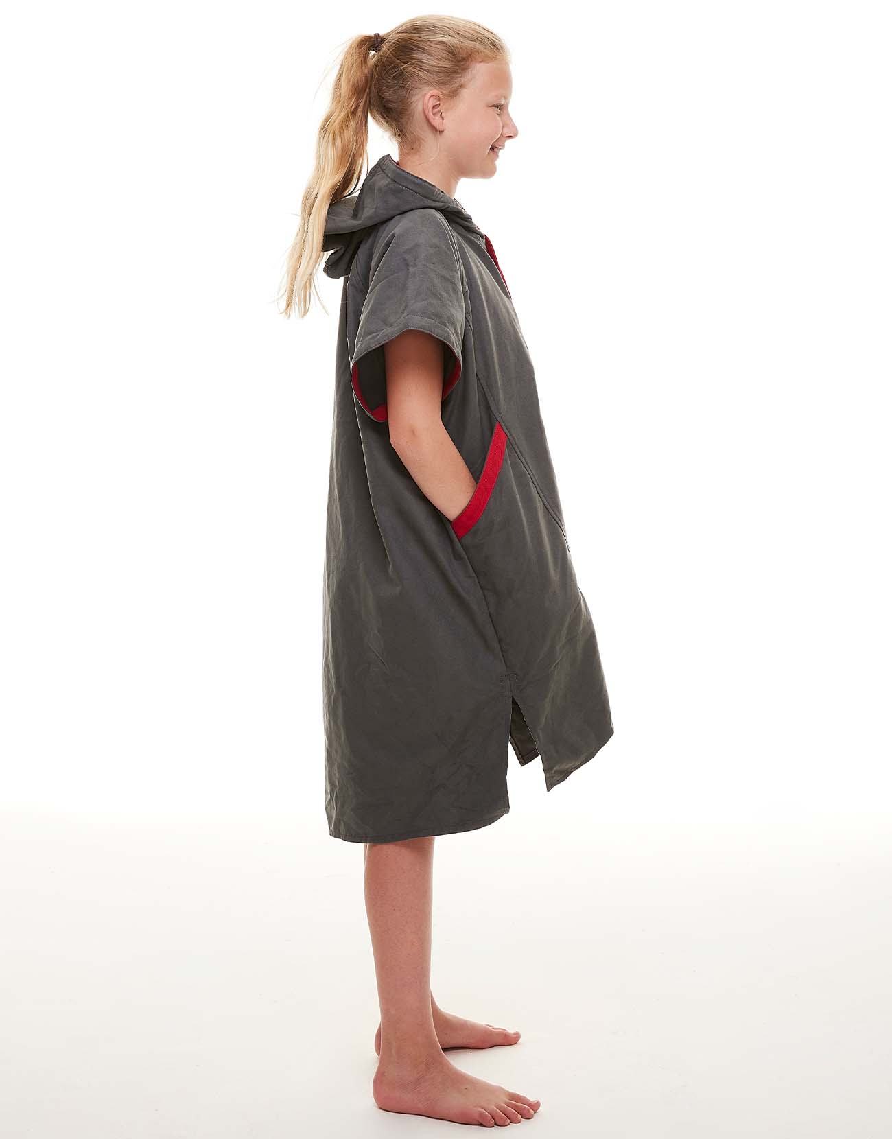 Kid's Quick Dry Microfibre Changing Robe - Grey