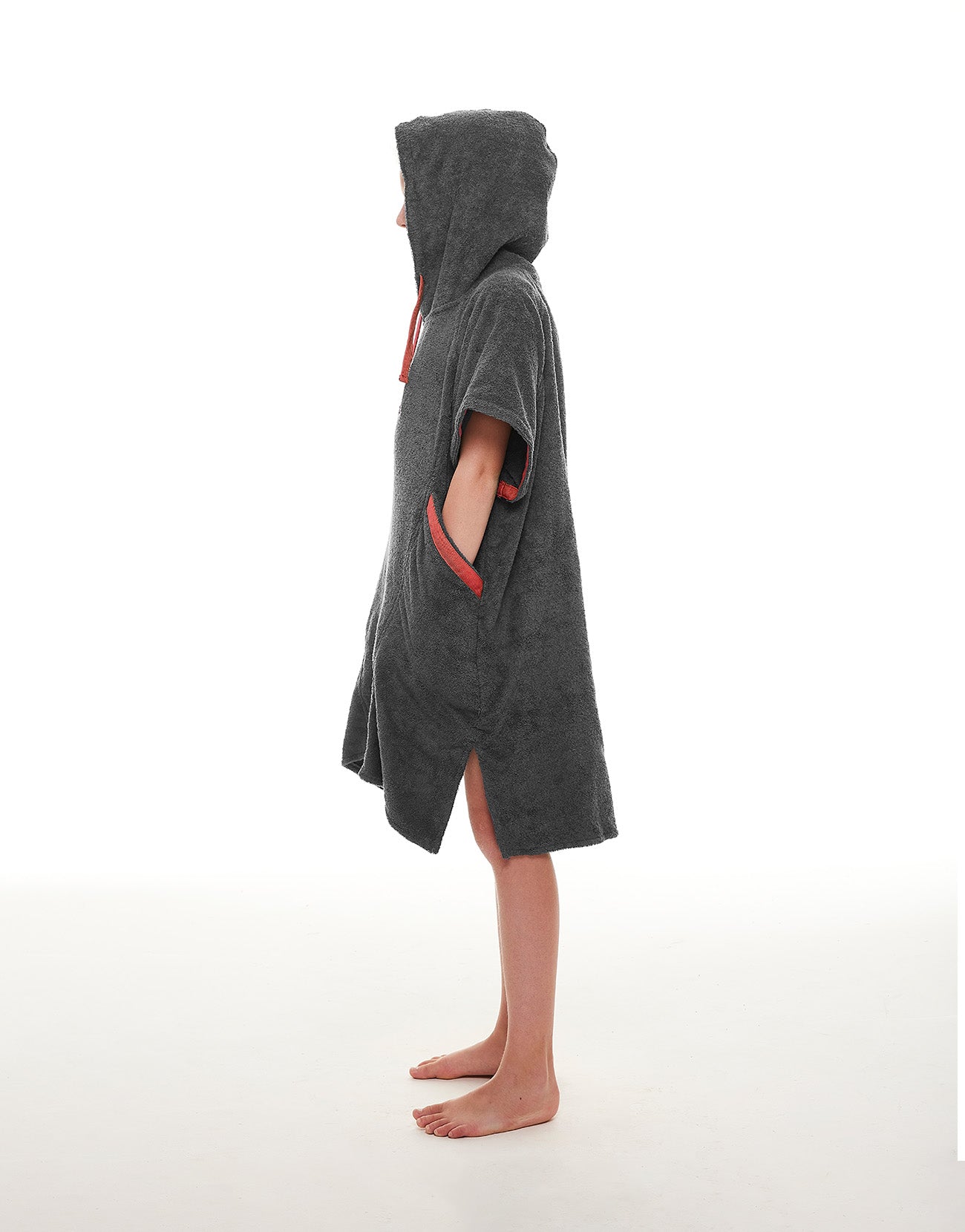 Kid's Towelling Change Robe - Grey