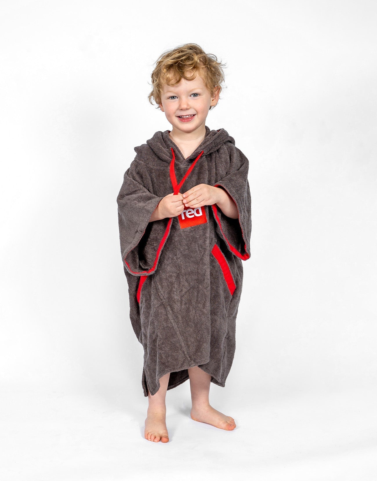 Kid's Towelling Change Robe - Grey