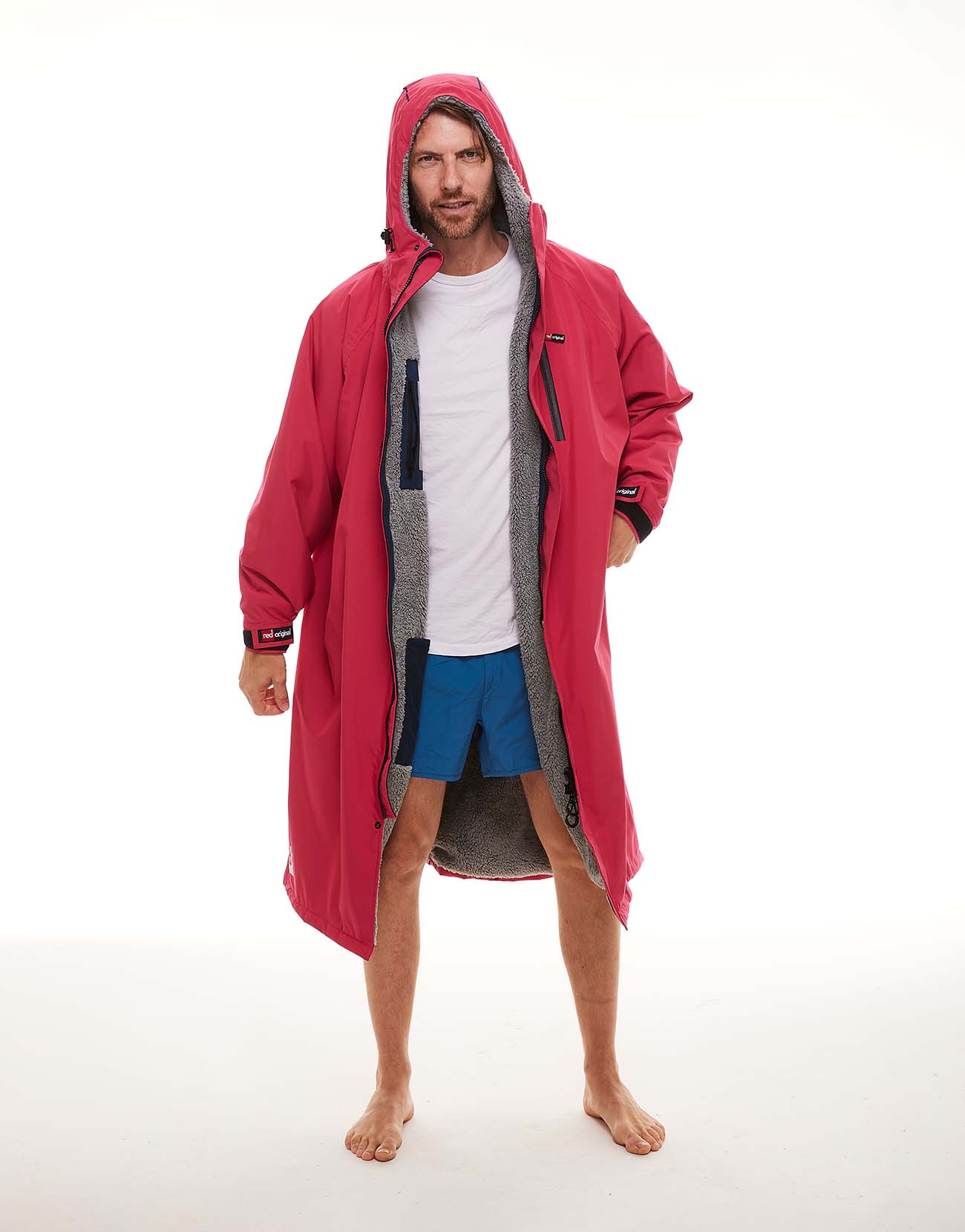 Men's Long Sleeve Pro Change Robe EVO - Fuchsia