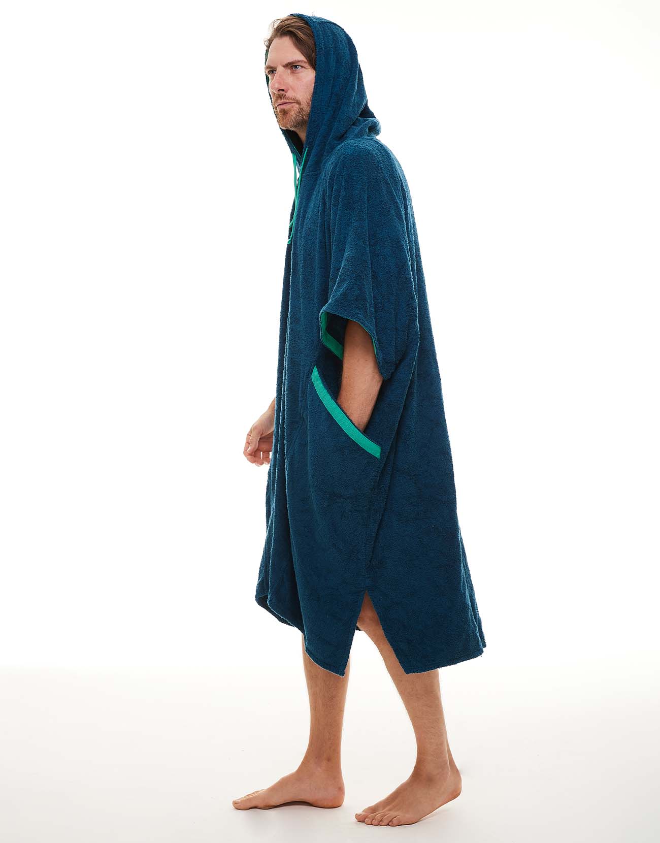 Men's Towelling Change Robe - Navy