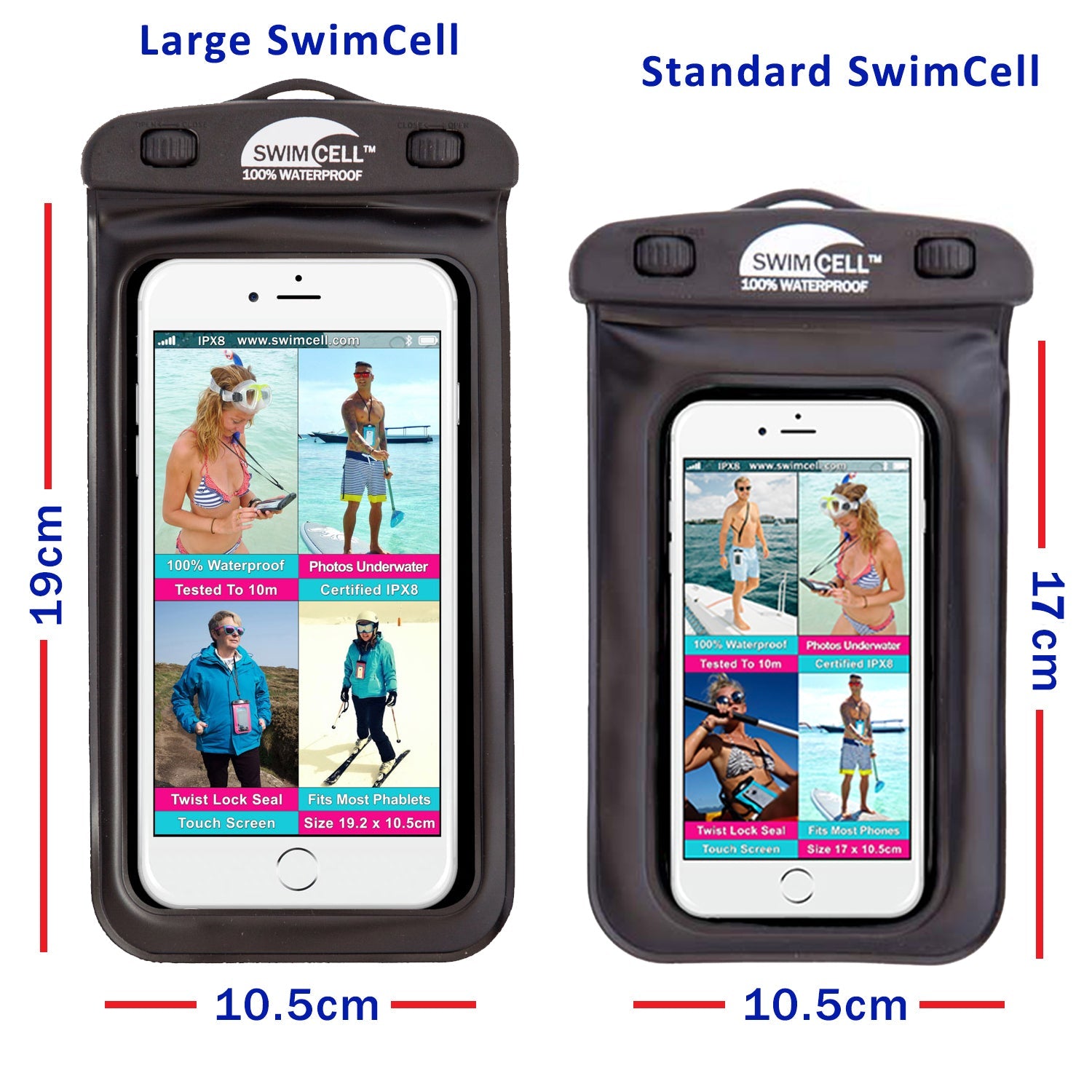 SwimCell Waterproof Phone Case - Large (up to 10.3 x 19cm)