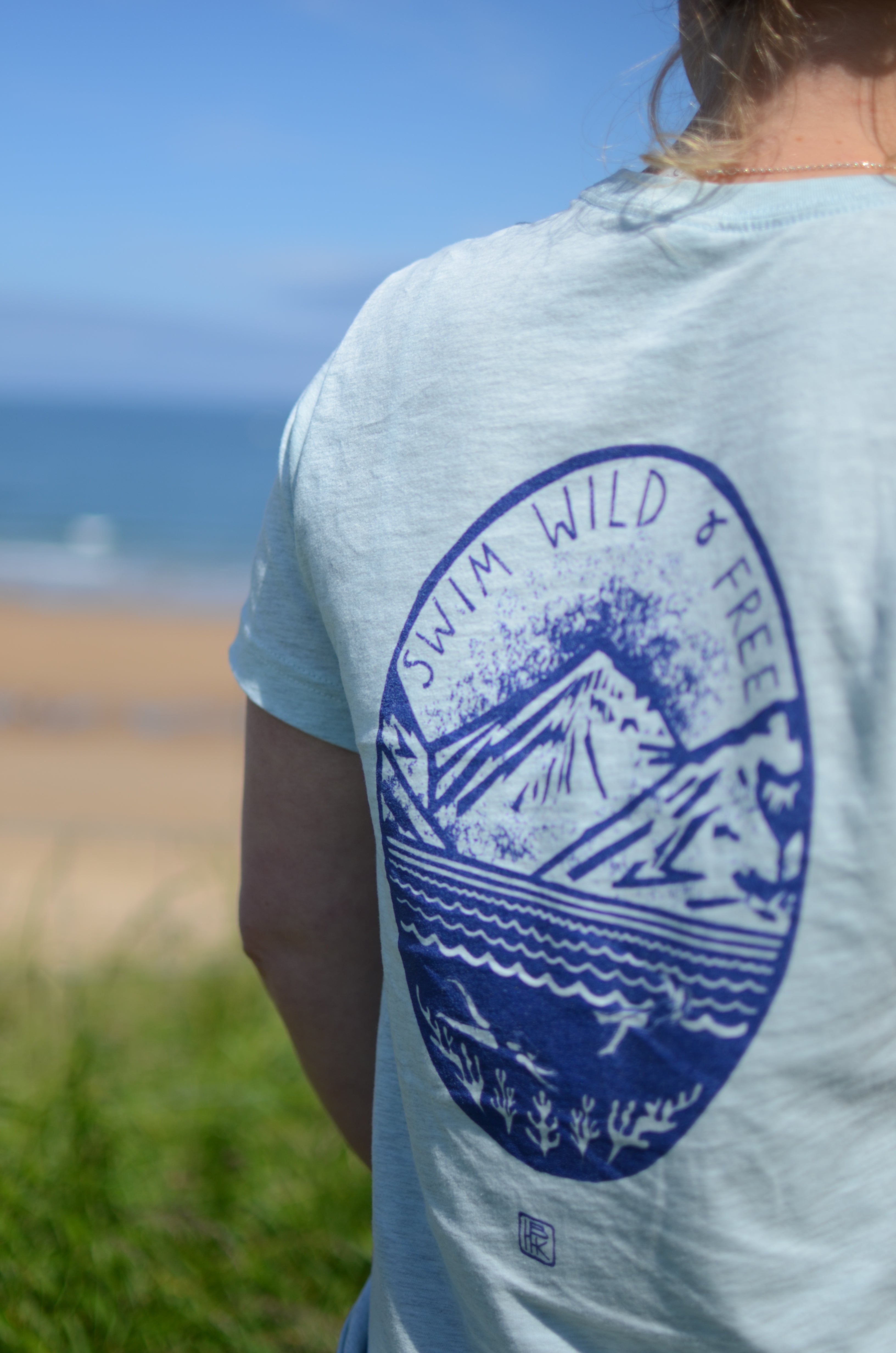 Swim Wild & Free Unisex T-Shirt - Back Logo