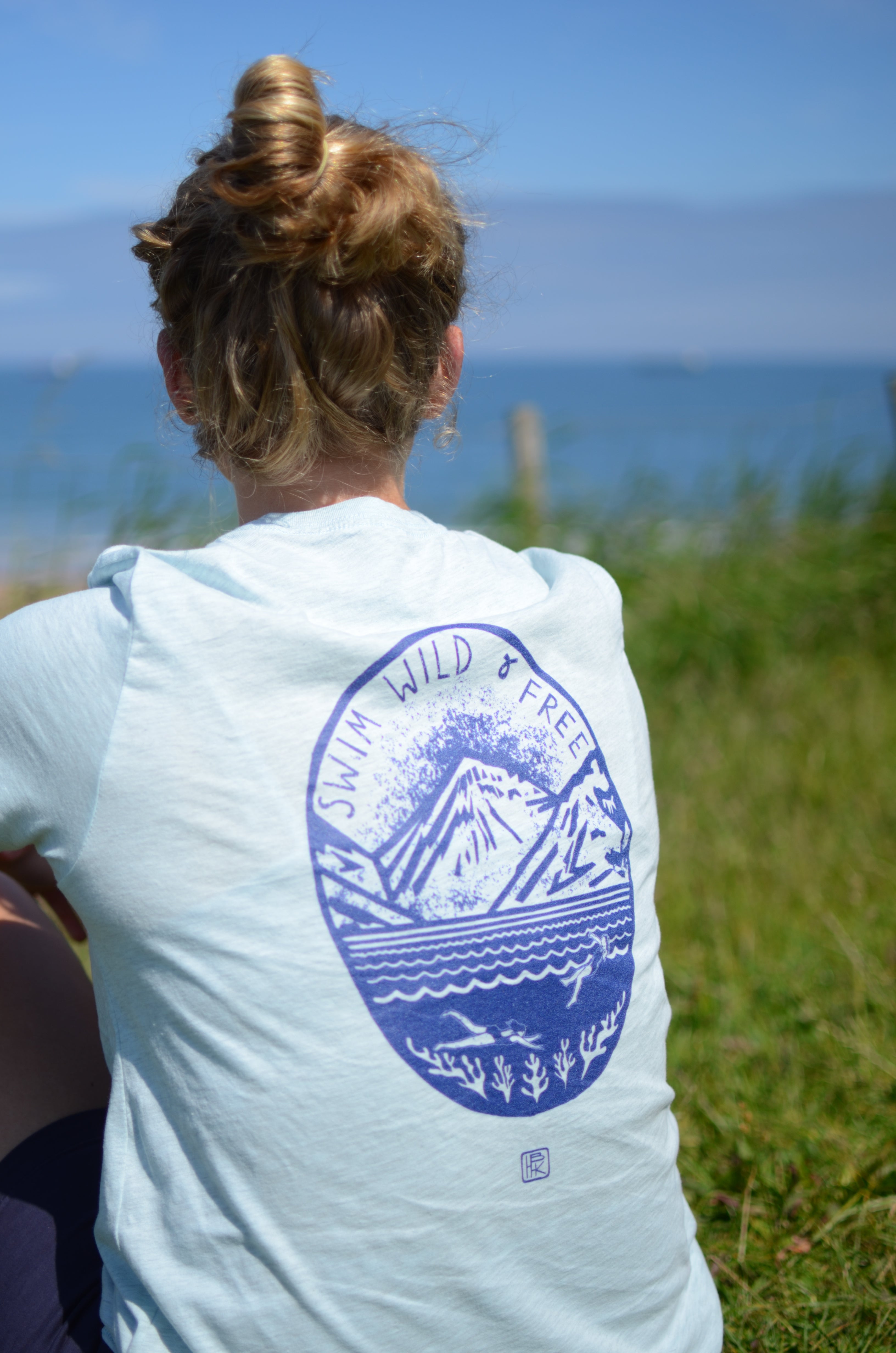 Swim Wild & Free Unisex T-Shirt - Back Logo