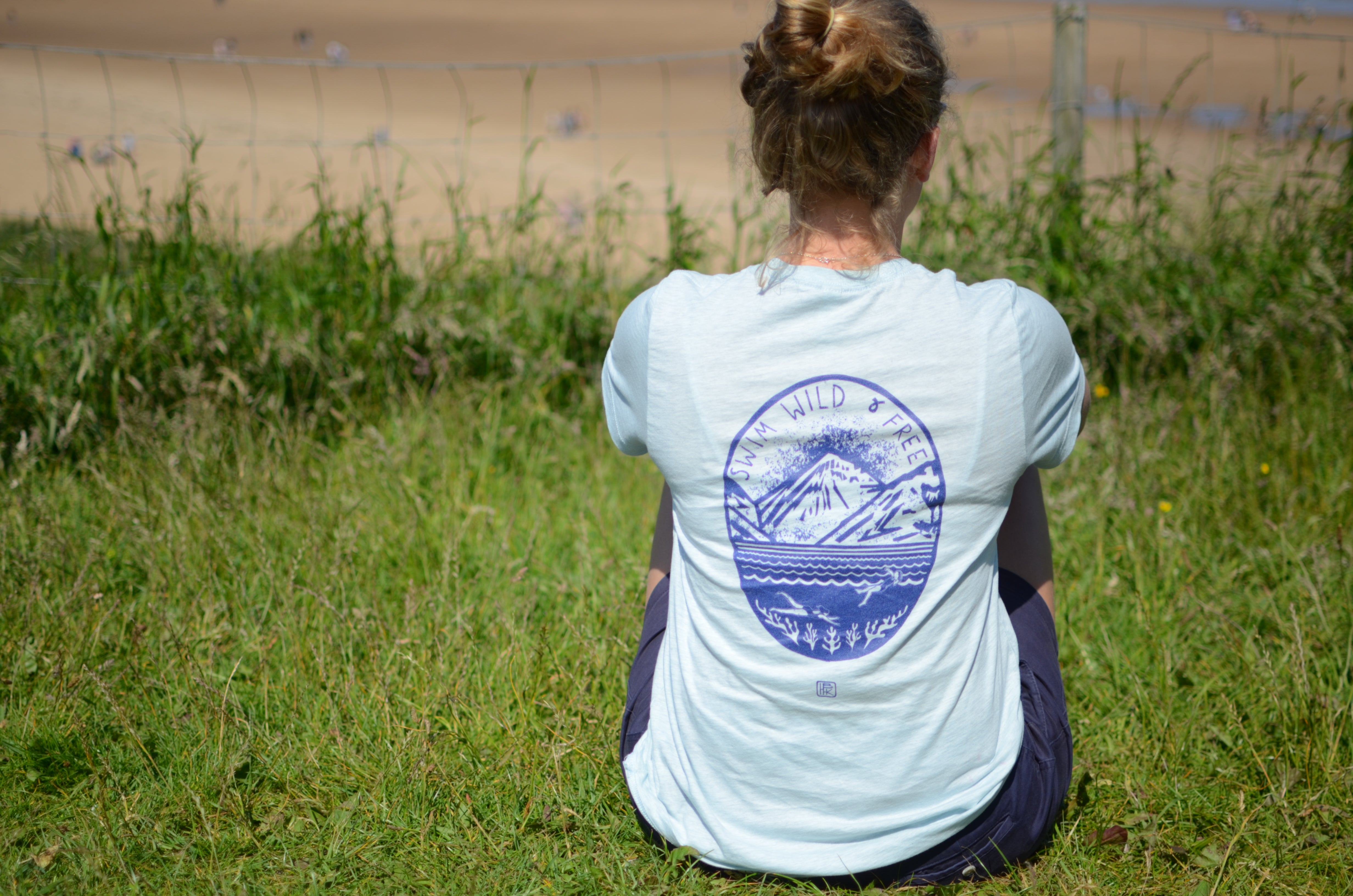 Swim Wild & Free Unisex T-Shirt - Back Logo