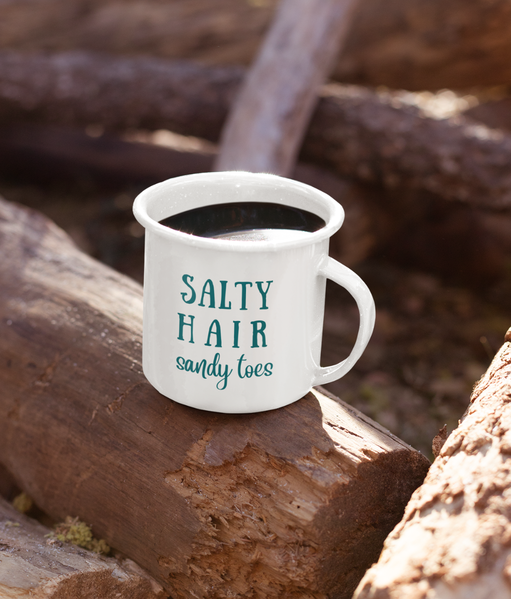 Salty Hair Sandy Toes Enamel Mug