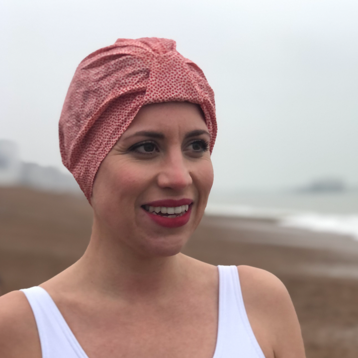 Salty Sea Knot - Swimming Cap Topper - Swim Turban - Red Marco
