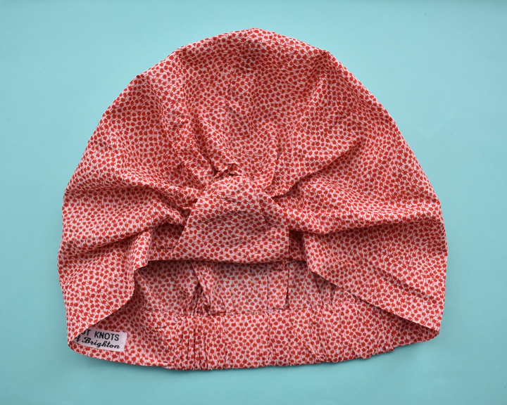 Salty Sea Knot - Swimming Cap Topper - Swim Turban - Red Marco
