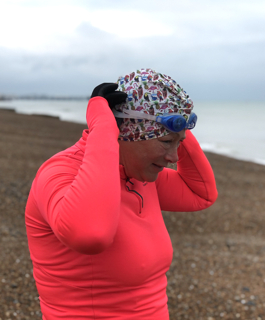 Salty Sea Knot - Swimming Cap Topper - Swim Turban - Birds of Paradise