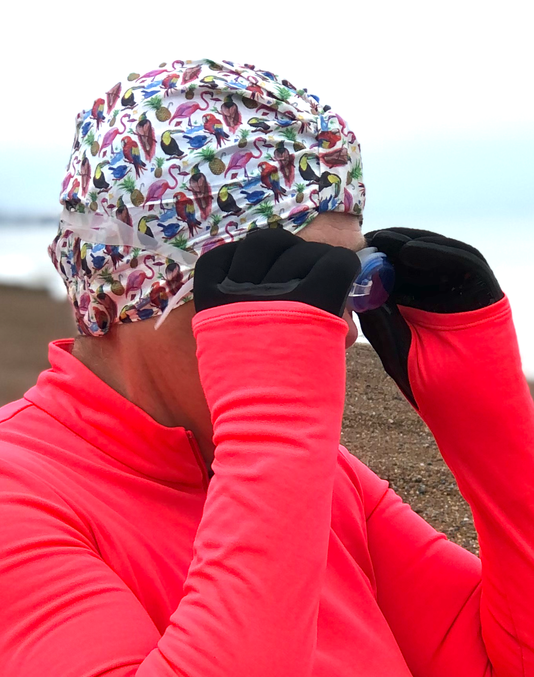 Salty Sea Knot - Swimming Cap Topper - Swim Turban - Birds of Paradise