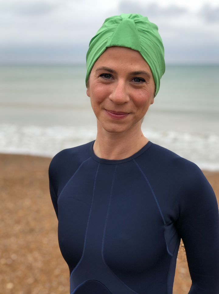 Salty Sea Knot - Swimming Cap Topper - Swim Turban - Green