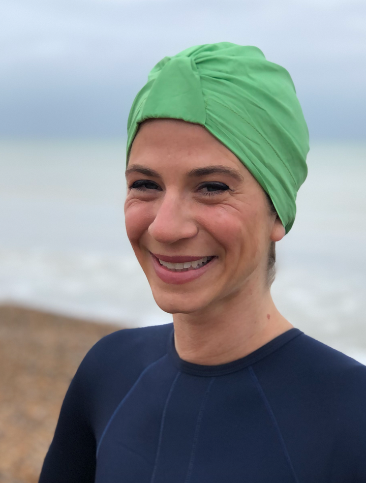 Salty Sea Knot - Swimming Cap Topper - Swim Turban - Green