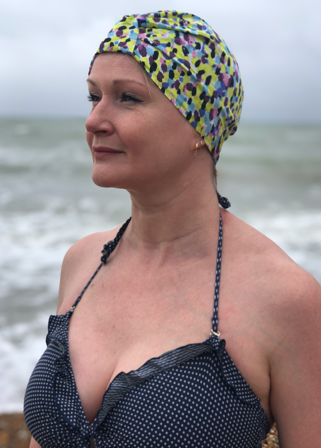 Salty Sea Knot - Swimming Cap Topper - Swim Turban - Yellow Morning Dew