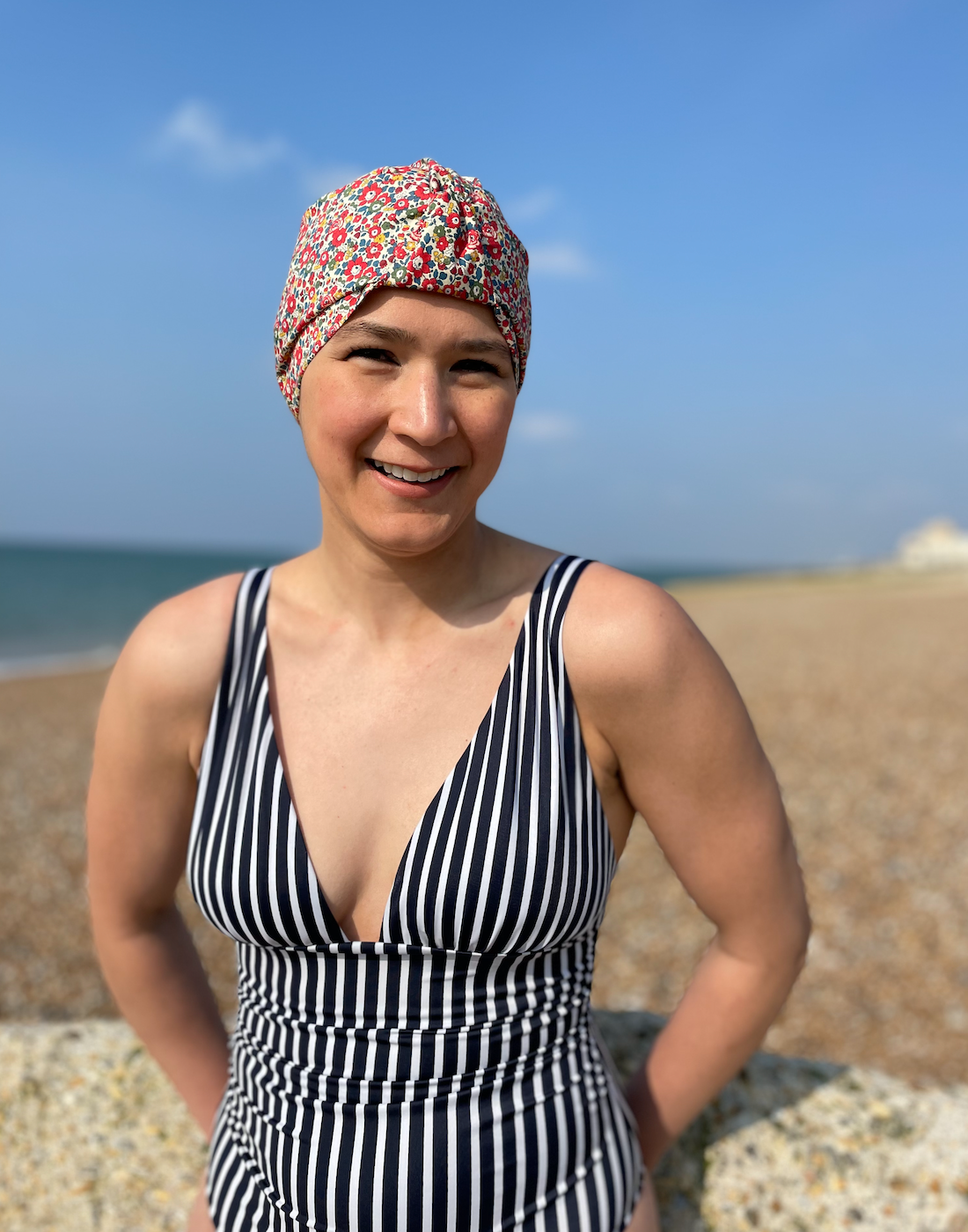 Salty Sea Knot - Swimming Cap Topper - Swim Turban - Betsy Ann Red