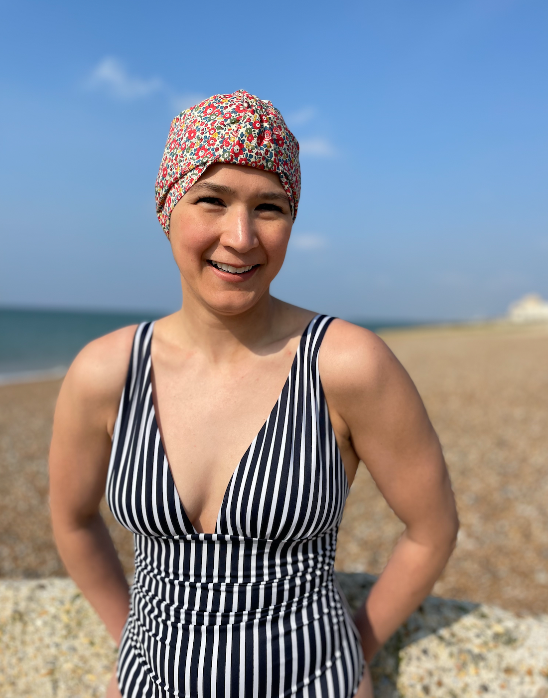 Salty Sea Knot - Swimming Cap Topper / Turban - Betsy Ann Red