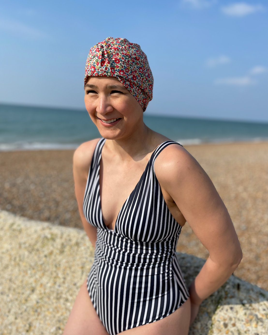 Salty Sea Knot - Swimming Cap Topper - Swim Turban - Betsy Ann Red