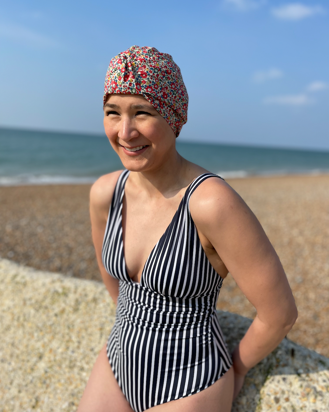 Salty Sea Knot - Swimming Cap Topper / Turban - Betsy Ann Red