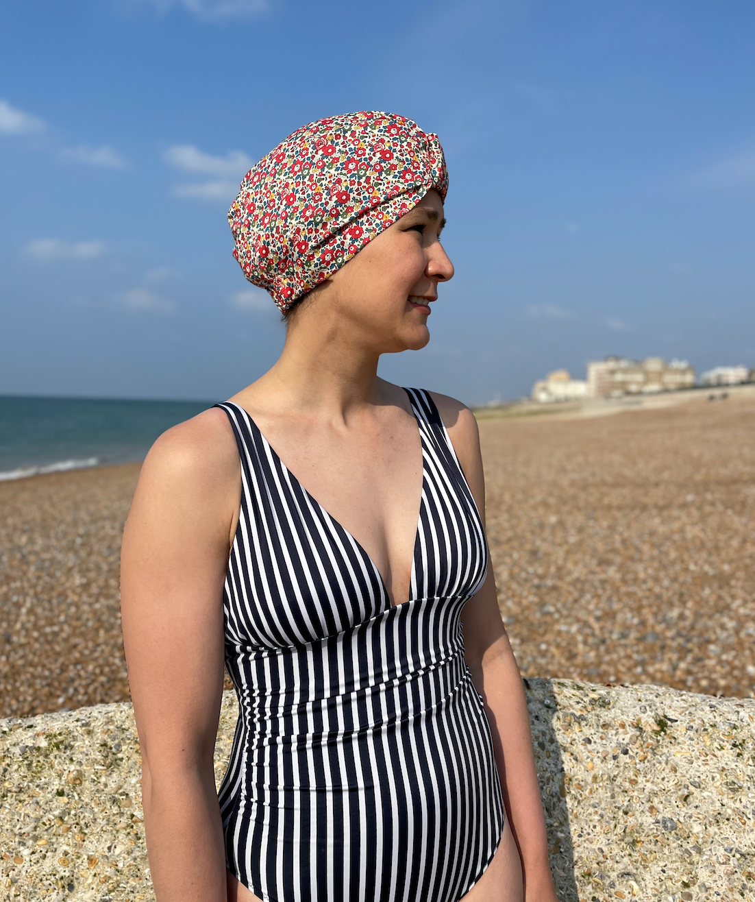 Salty Sea Knot - Swimming Cap Topper - Swim Turban - Betsy Ann Red