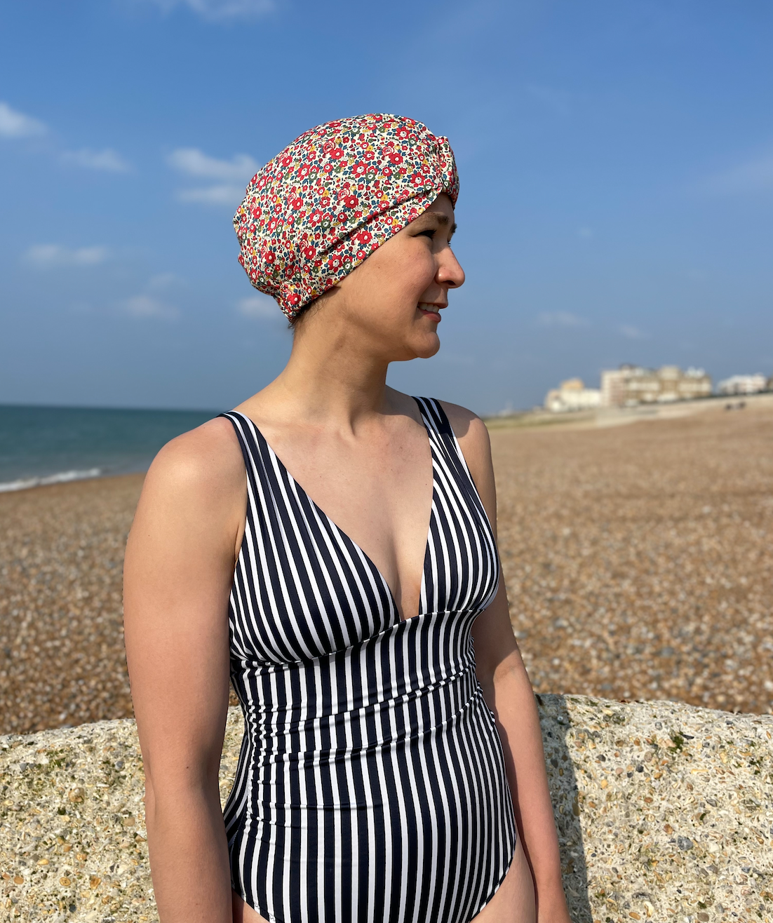 Salty Sea Knot - Swimming Cap Topper / Turban - Betsy Ann Red