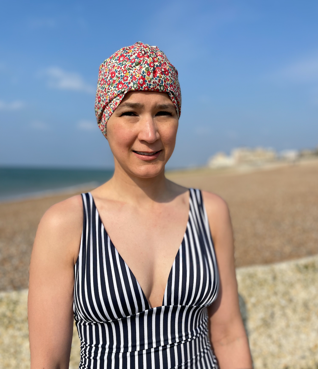 Salty Sea Knot - Swimming Cap Topper - Swim Turban - Betsy Ann Red