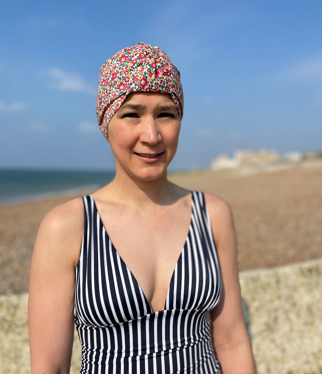 Salty Sea Knot - Swimming Cap Topper / Turban - Betsy Ann Red