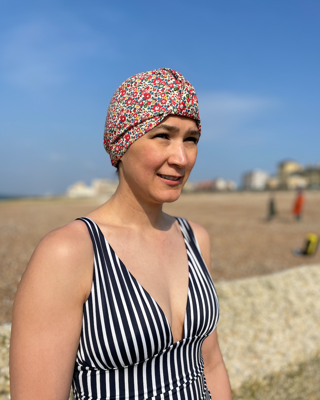 Salty Sea Knot - Swimming Cap Topper / Turban - Betsy Ann Red