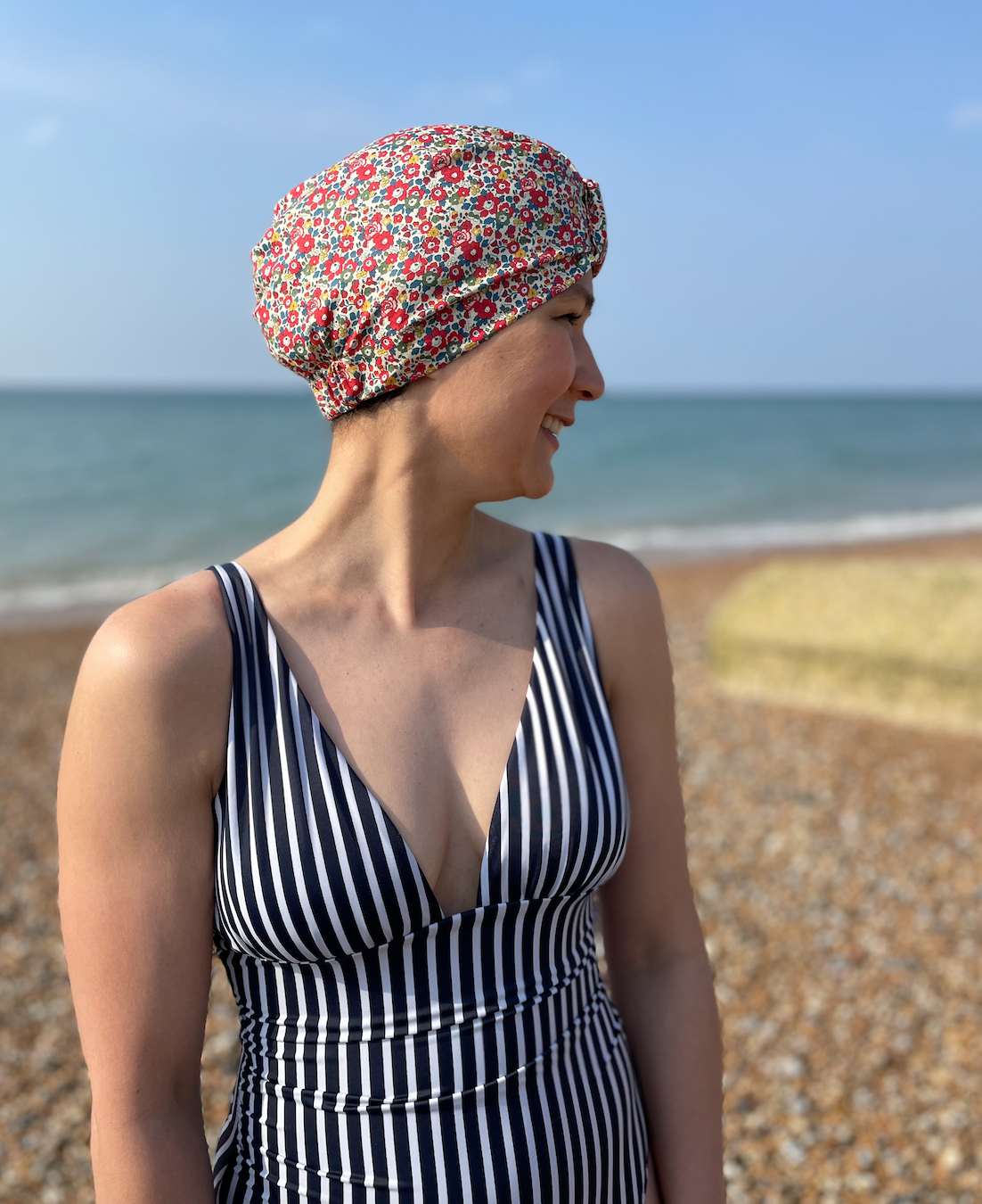 Salty Sea Knot - Swimming Cap Topper / Turban - Betsy Ann Red