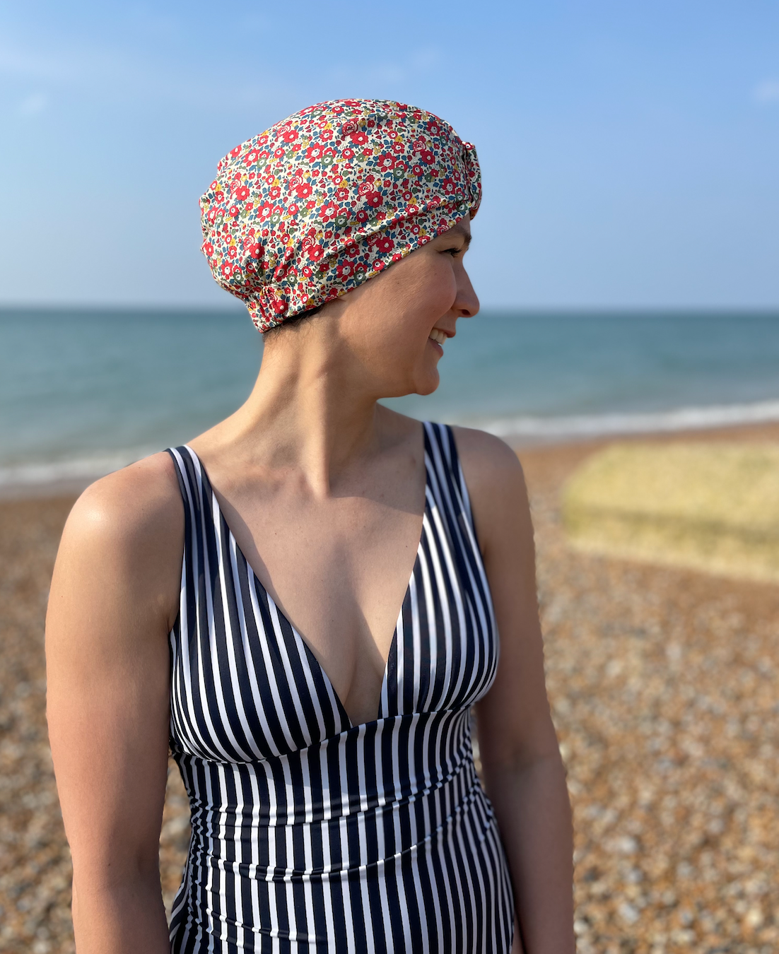 Salty Sea Knot - Swimming Cap Topper - Swim Turban - Betsy Ann Red