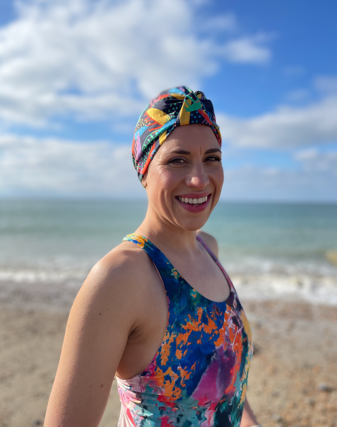 Salty Sea Knot - Swimming Cap Topper Swim Turban - Memphis Trail